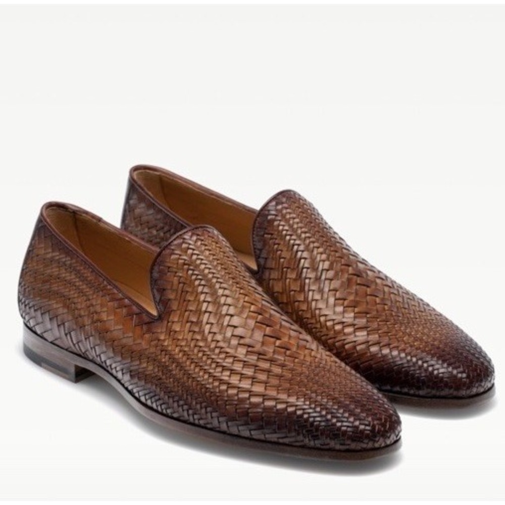 NWOB Magnanni HERRERA Woven Cuero Leather Venetian Loafers Men's US 10.5 $695